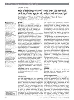 Risk of Drug-Induced Liver Injury with the New Oral Anticoagulants