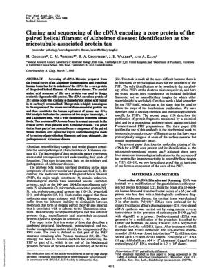 Microtubule-Associated Protein Tau (Molecular Pathology/Neurodegenerative Disease/Neurofibriliary Tangles) M