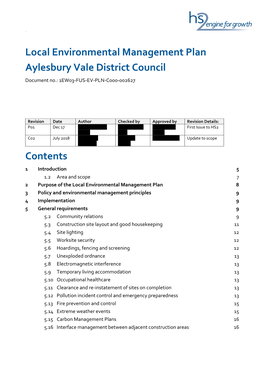 Local Environmental Management Plan Aylesbury Vale District Council Document No.: 1EW03-FUS-EV-PLN-C000-002627