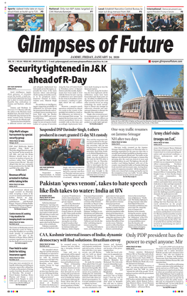 Security Tightened in J&K Ahead of R-Day