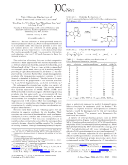 Novel Borane Reduction of Ether-Protected Aromatic Lactams