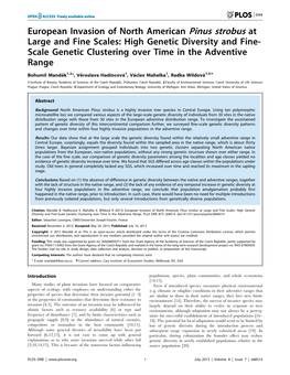 High Genetic Diversity and Fine- Scale Genetic Clustering Over Time in the Adventive Range