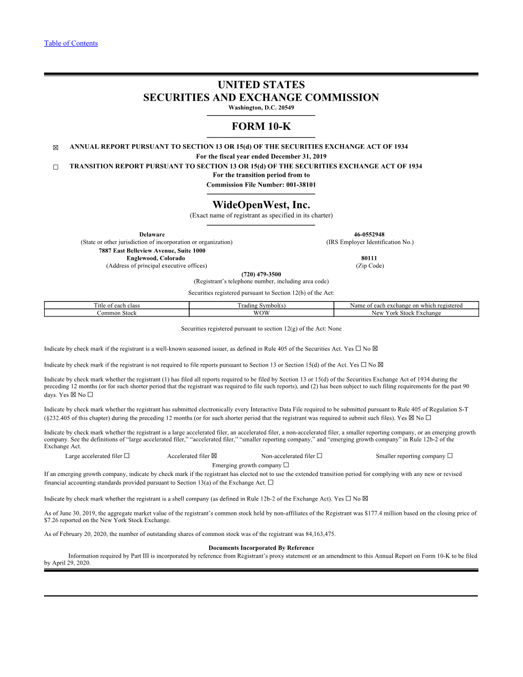 United States Securities and Exchange Commission Form