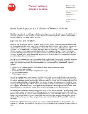 Nerve Agent Exposure and Collection