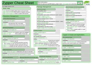 Zypper Cheat Sheet Or Type M an Zypper on a Terminal