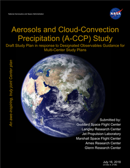 Aerosols and Cloud-Convection Precipitation (A-CCP) Study Draft Study Plan in Response to Designated Observables Guidance for Multi-Center Study Plans