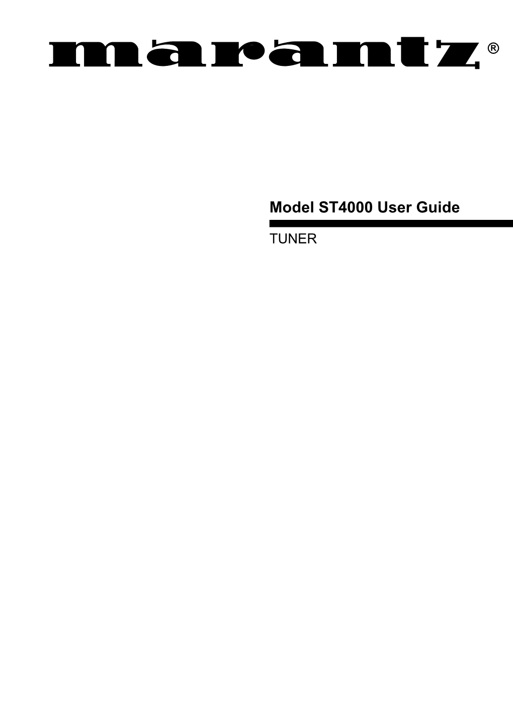 Model ST4000 User Guide