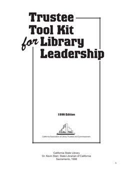 Trustee Tool Kit Forlibrary Leadership