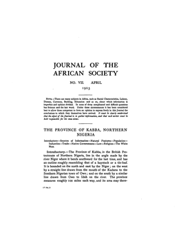 Journal of the African Society