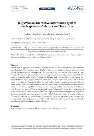 An Interactive Information System on Scyphozoa, Cubozoa and Staurozoa