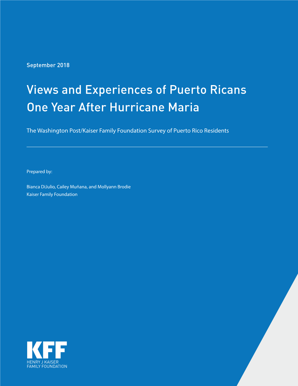 Views and Experiences of Puerto Ricans One Year After Hurricane Maria