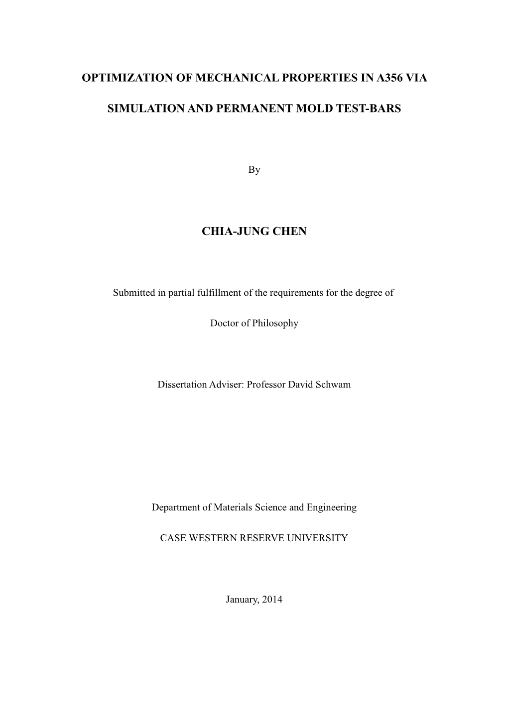 Optimization of Mechanical Properties in A356 Via Simulation And