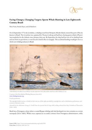 Sperm-Whale Hunting in Late Eighteenth-Century Brazil." Arcadia (Autumn 2019), No