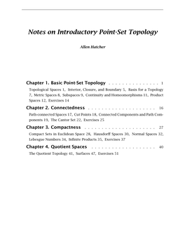 Notes on Introductory Point-Set Topology