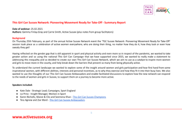 Pioneering Movement Ready for Take-Off - Summary Report