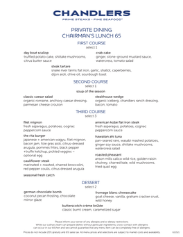 21-0225 Chairman's Lunch Menu