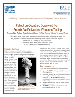 Fallout on Countries Downwind from French Pacific Nuclear Weapons