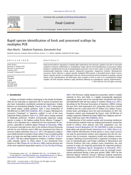 Rapid Species Identification of Fresh and Processed Scallops By