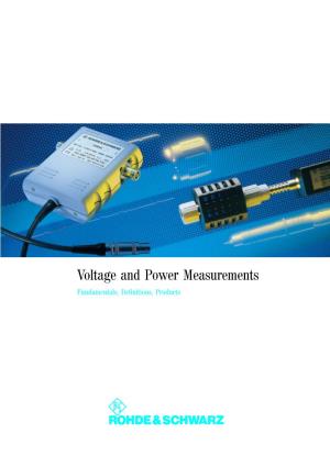 Voltage and Power Measurements Fundamentals, Definitions, Products 60 Years of Competence in Voltage and Power Measurements