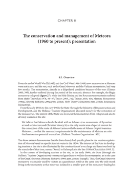 The Conservation and Management of Meteora (1960 to Present): Presentation