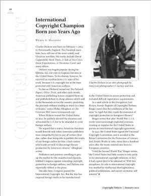 Copyright Lore: International Copyright Champion Born 200 Years