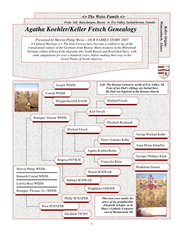 Agatha Koehler/Keller Fetsch Genealogy Origins Keller