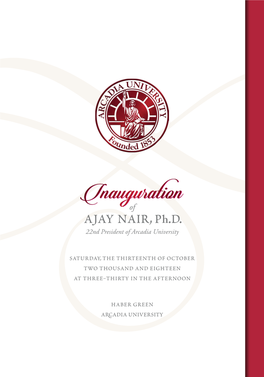 Inaugurationof Ajay Nair, Ph.D