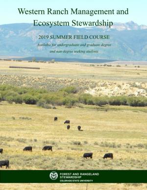 Western Ranch Management and Ecosystem Stewardship
