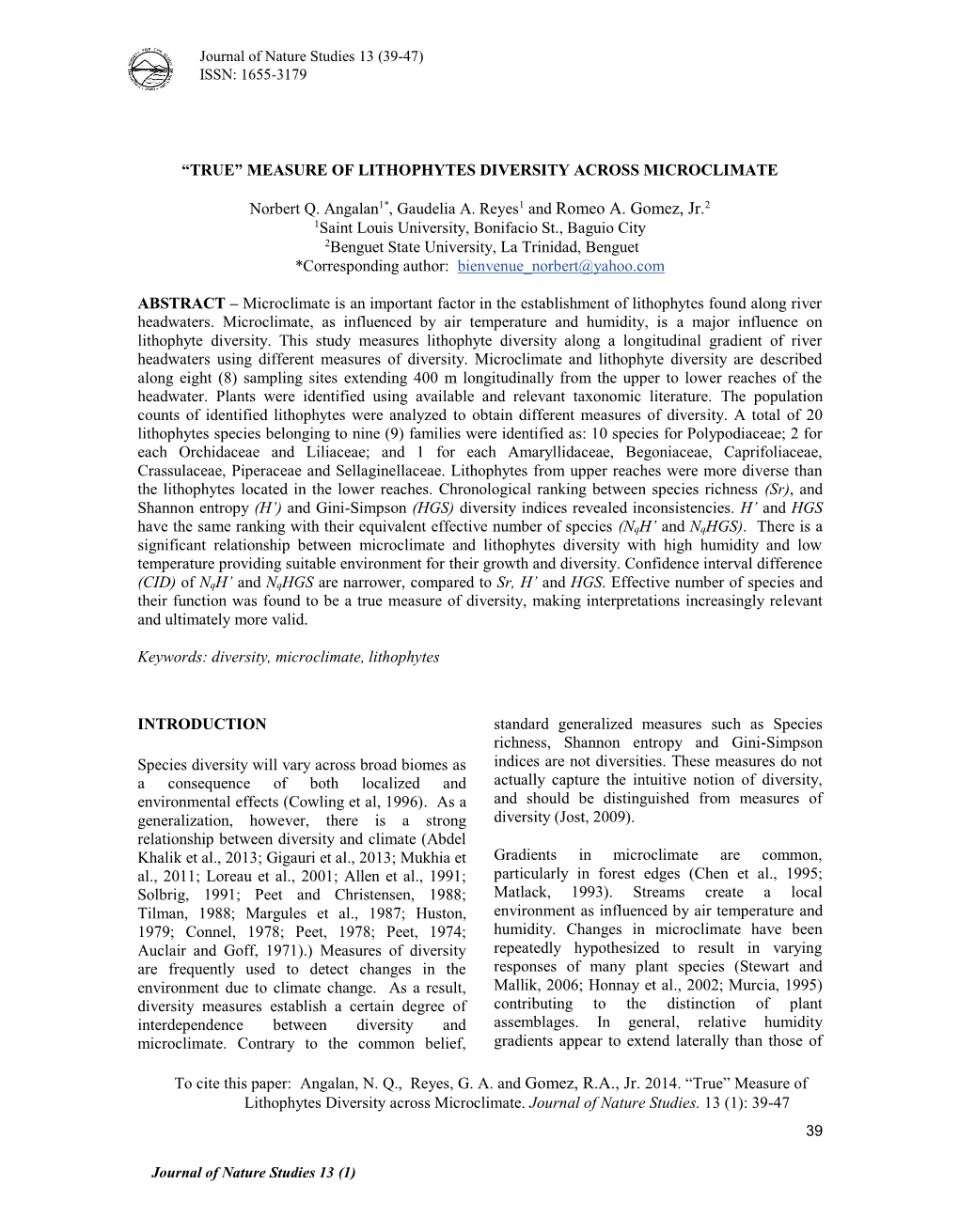 “True” Measure of Lithophytes Diversity Across Microclimate