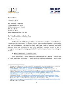 Voter Intimidation Letter