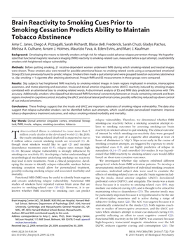 Brain Reactivity to Smoking Cues Prior to Smoking Cessation Predicts Ability to Maintain Tobacco Abstinence Amy C