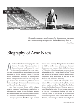 Biography of Arne Naess