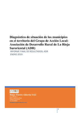 Asociación De Desarrollo Rural De La Rioja Suroriental (ADR) INFORME FINAL DE RESULTADOS: ADR ENERO 2019