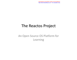 The Reactos Project