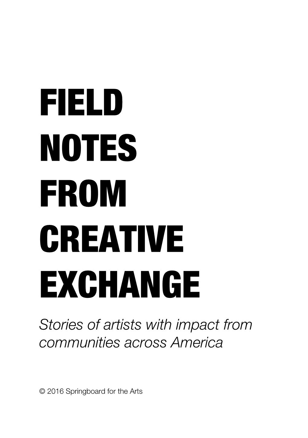 Field Notes from Creative Exchange