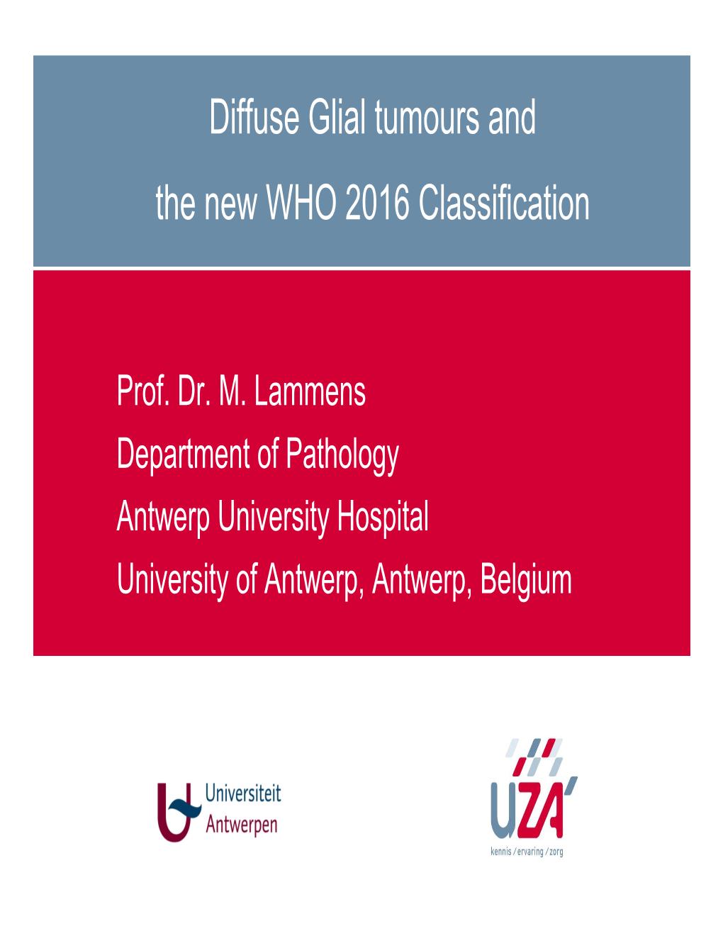 Diffuse Glial Tumours and the New WHO 2016 Classification