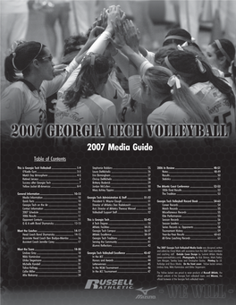 2007 Media Guide Table of Contents