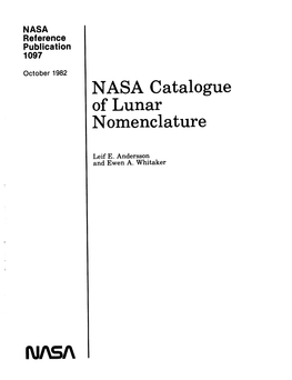 NASA Catalogue of Lunar Nomenclature