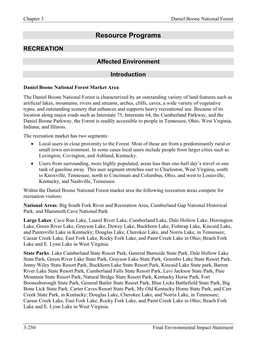 Final Environmental Impact Statement Daniel Boone National Forest Chapter 3