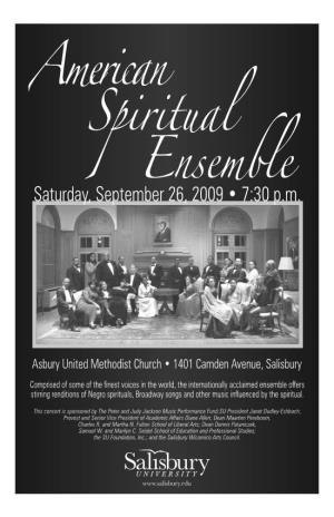 American Spiritual Program Fall 2009