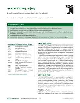 Acute Kidney Injury