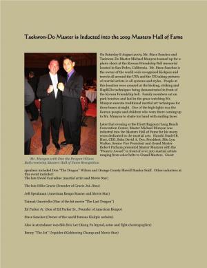 Taekwon-Do Master Is Inducted Into the 2009 Masters Hall of Fame