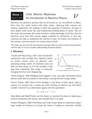 An Introduction to Neutrino Physics