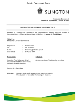 (Public Pack)Agenda Document for Licensing Sub Committee C, 31/08