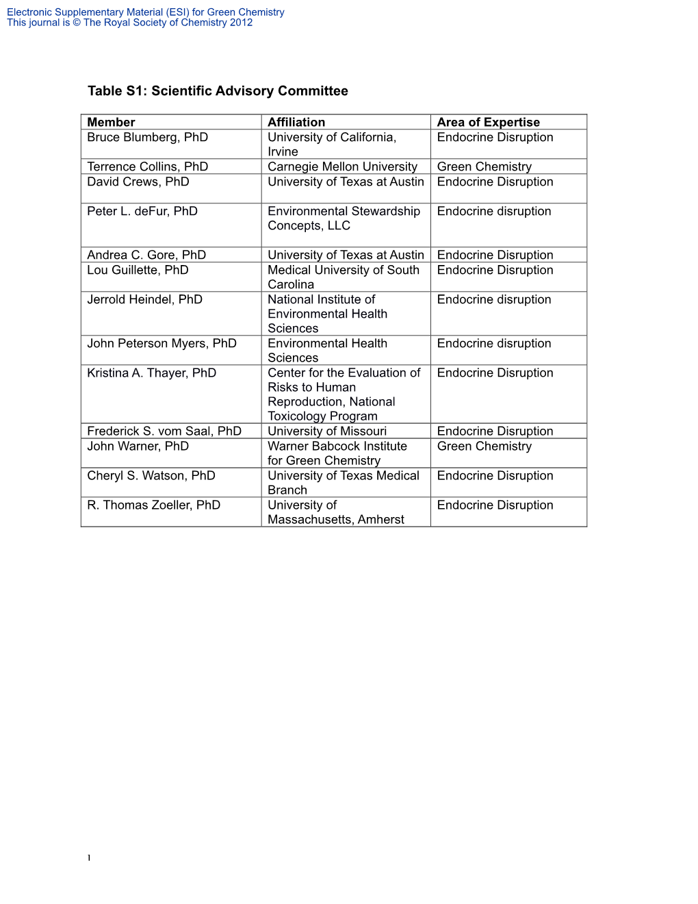 Scientific Advisory Committee