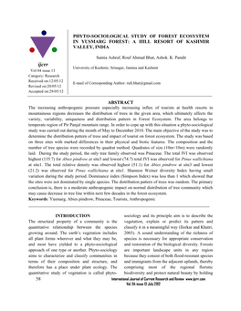 58 Abstract Phyto-Sociological Study