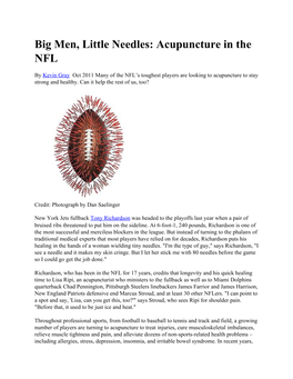 Big Men, Little Needles: Acupuncture in the NFL