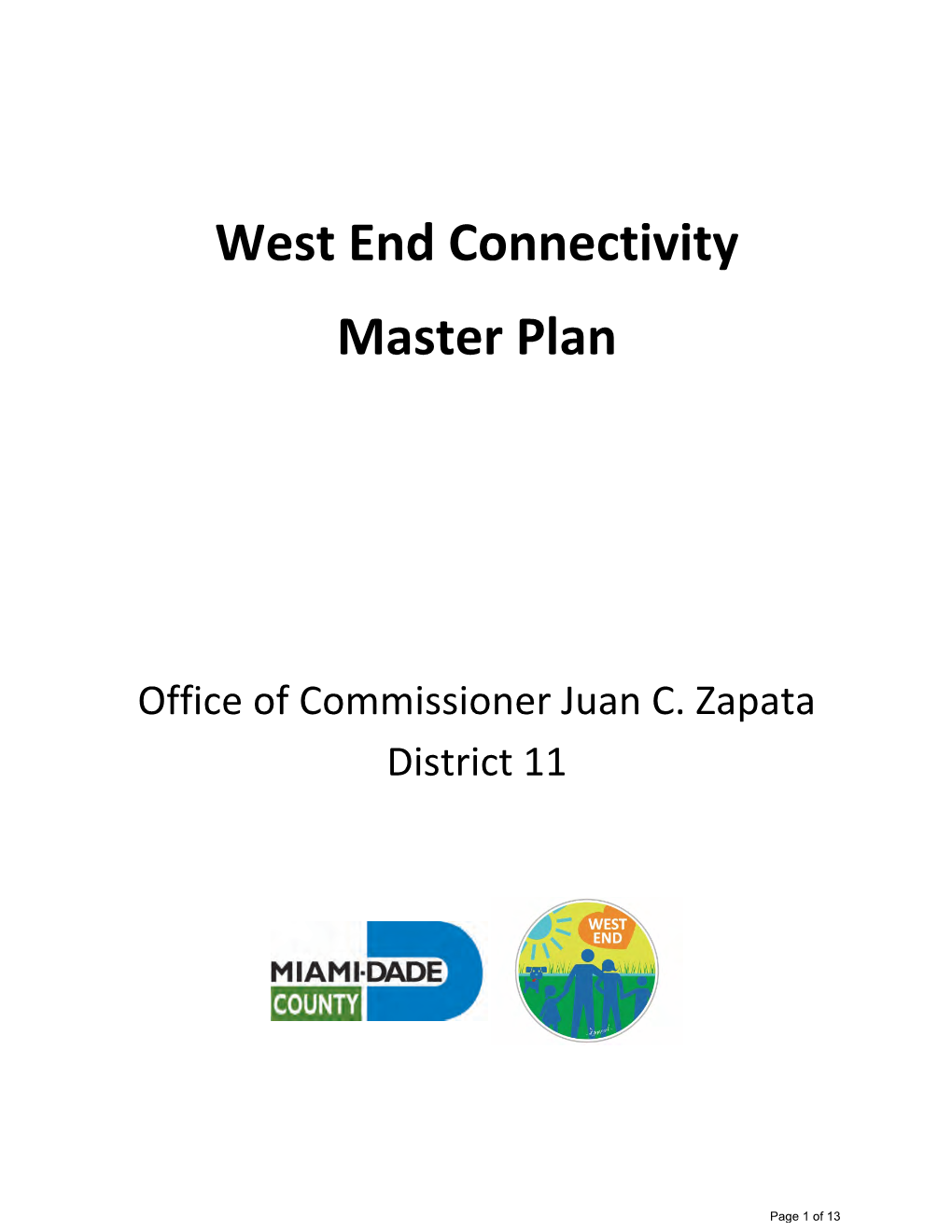 West End Connectivity Master Plan