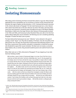 Lesson 11 Isolating Homosexuals