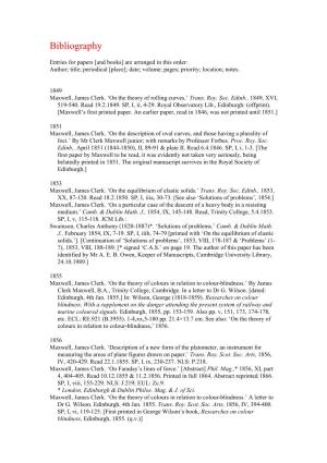 Bibliography for James Clerk Maxwell